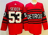 Men's Detroit Red Wings #53 Moritz Seider Red 2022-23 Reverse Retro Stitched Jersey,baseball caps,new era cap wholesale,wholesale hats